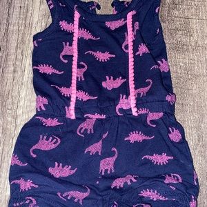 Navy newborn dinosaur romper